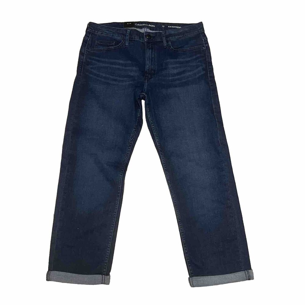 Calvin Klein Womens Slim Boyfriend 5 Pocket Jeans (Inkwell, 12) NWT